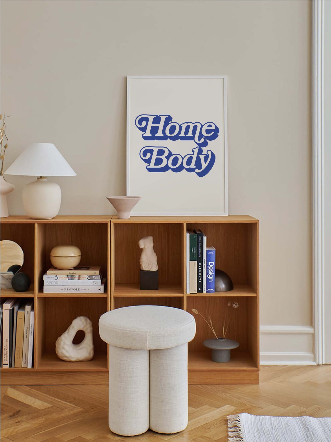Home Body Blue Retro Script Cute Trendy Typography Decor Poster - Image 4