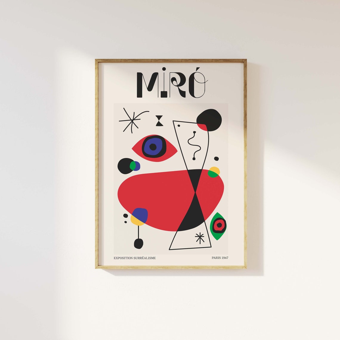 Miro Surrealist Abstract Red Shapes Paris 1947 Exhibition Poster - Image 4