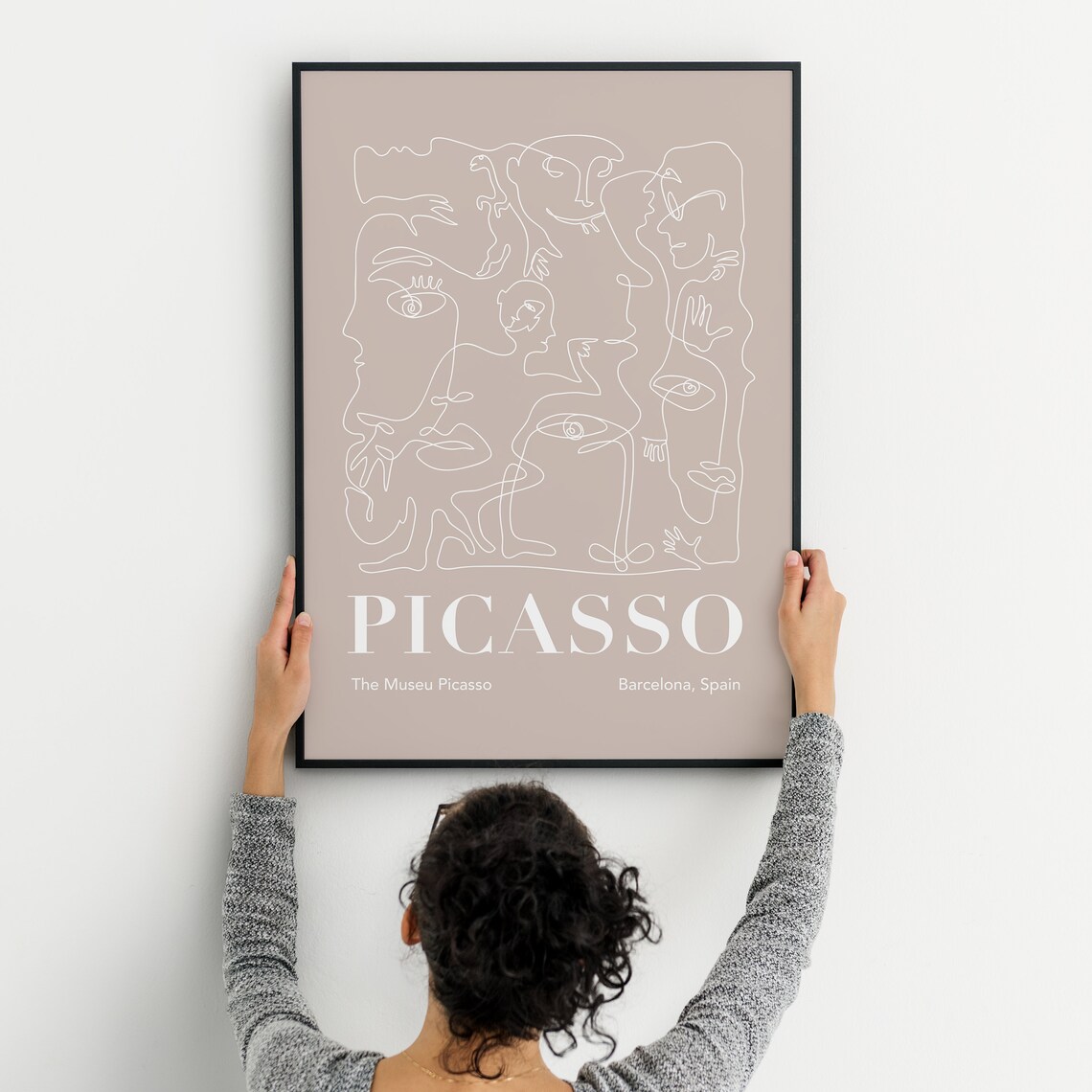 Picasso Abstract Line Art Faces Museu Barcelona Exhibition Poster - Image 4