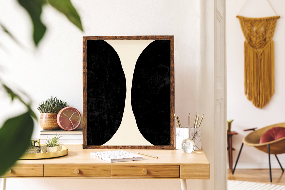 Bold Black Arch Minimalist Abstract Geometric Modern Art Poster - Image 3