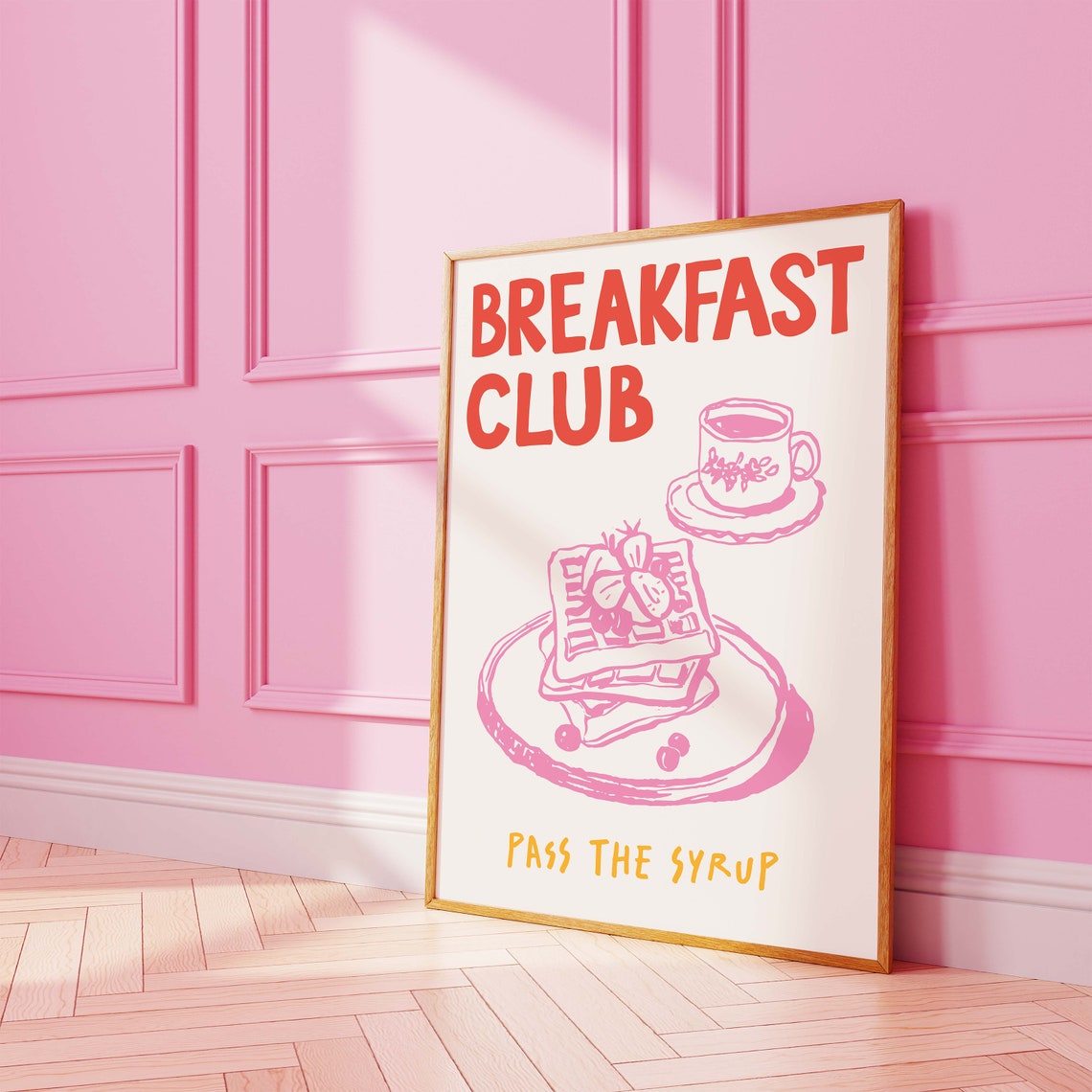 Breakfast Club Pass The Syrup Waffle Lovers Retro Kitchen Poster - Image 2