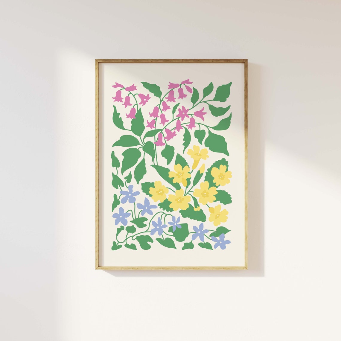 Abstract Floral Print Art Cute Flower Wall Art Trendy Botanical Wall Art Spring Art Print - Image 3