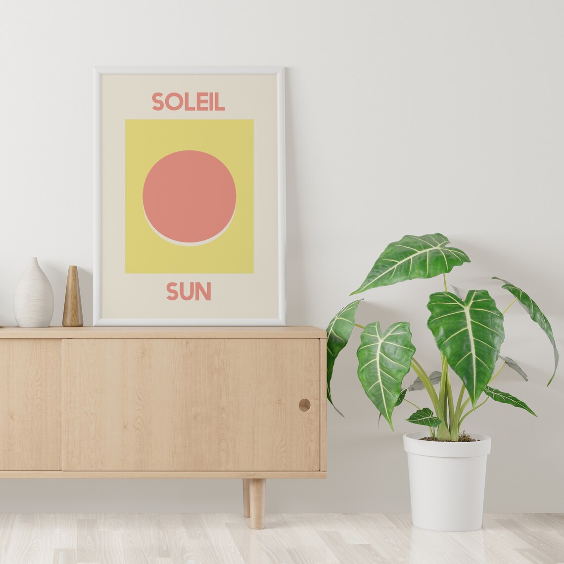 Soleil Sun Print Art Orange Sun Wall Art Cute Trendy Wall Art - Image 4