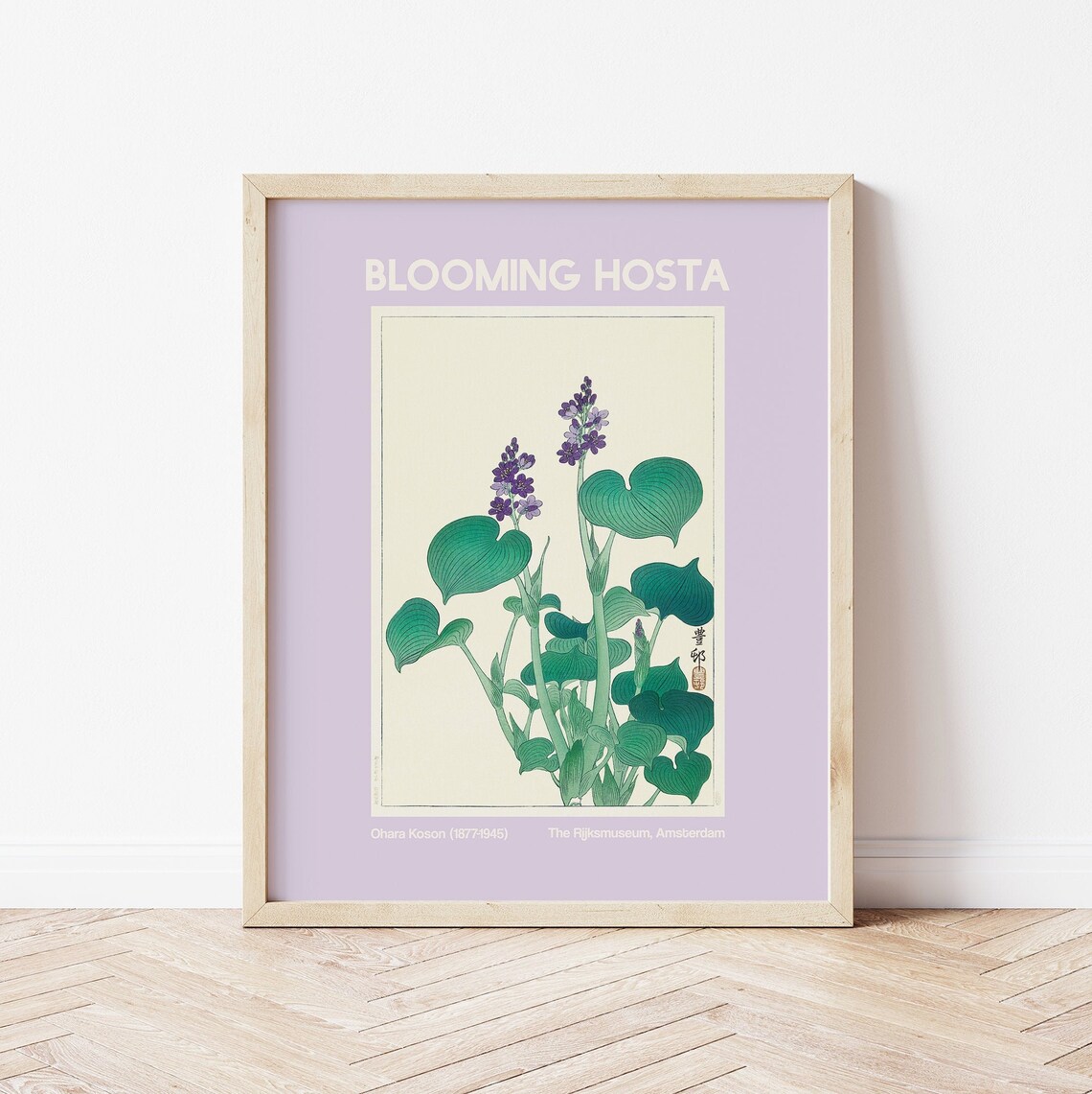 Ohara Koson Blooming Hosta Japanese Botanical Flower Art Poster