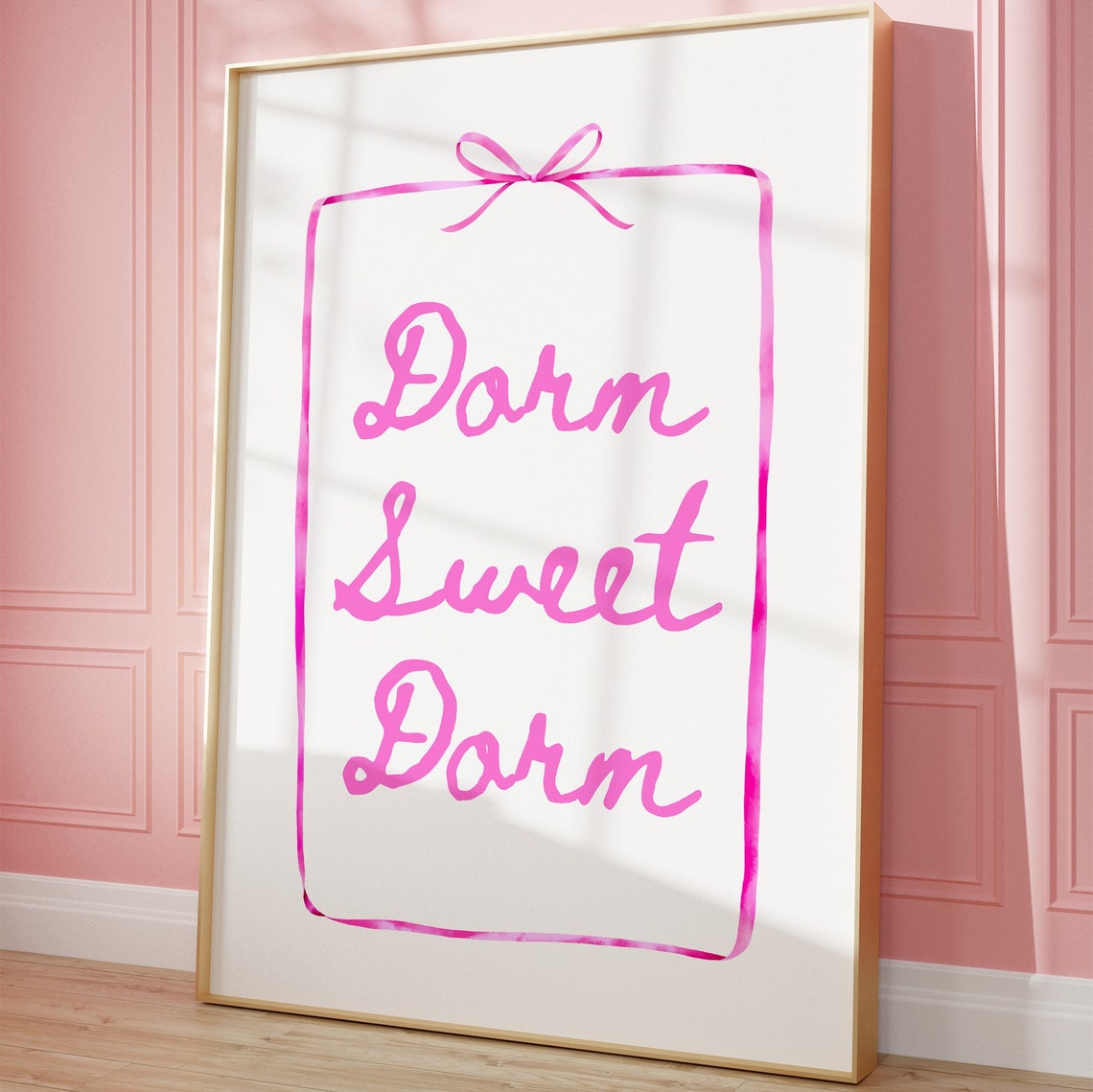Dorm Sweet Dorm Pink Script Bow Girly College Room Decor Poster - Image 5
