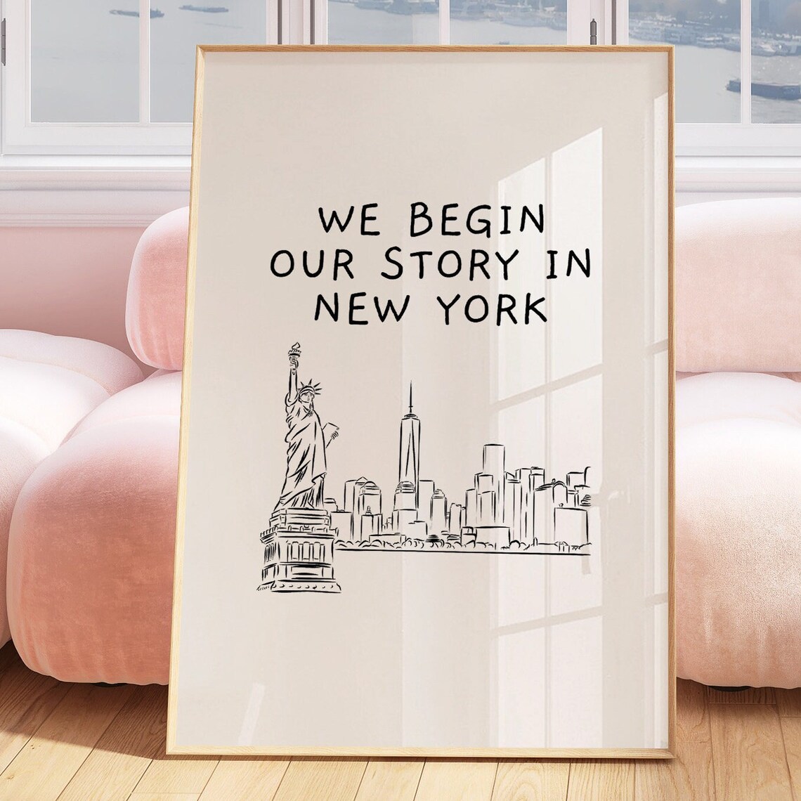 New York Heart Art Print, Minimalist Big Apple