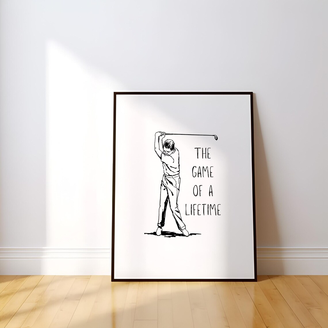 Vintage Golfer Sketch The Game Of A Lifetime Quote Golf Poster - Image 3