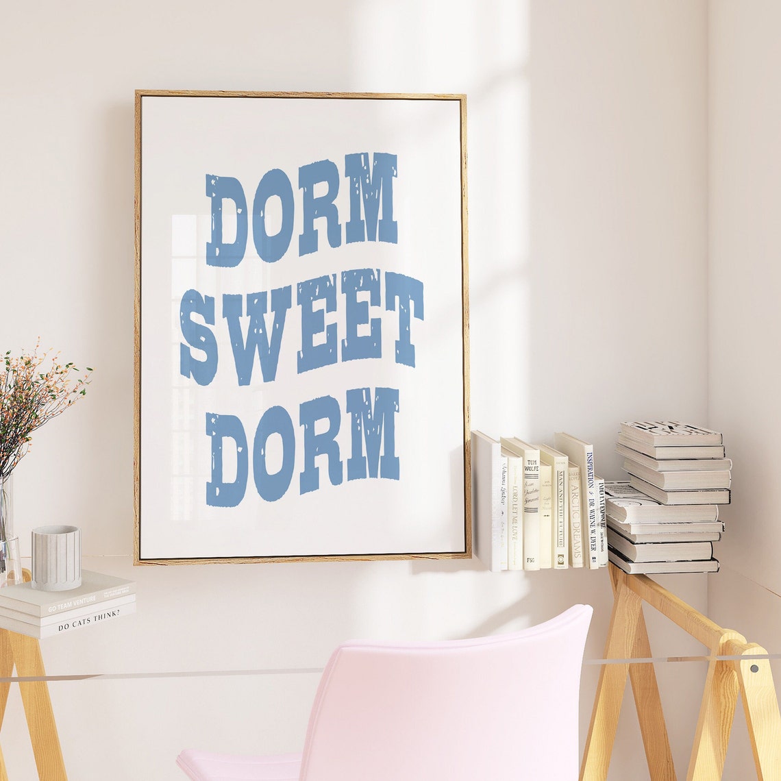 Dorm Sweet Dorm Trendy Cowgirl Wall Art Cowgirl Coastal Blue Western Inspired Wall Art Trendy College Gallery Wall Art Poster - Image 3