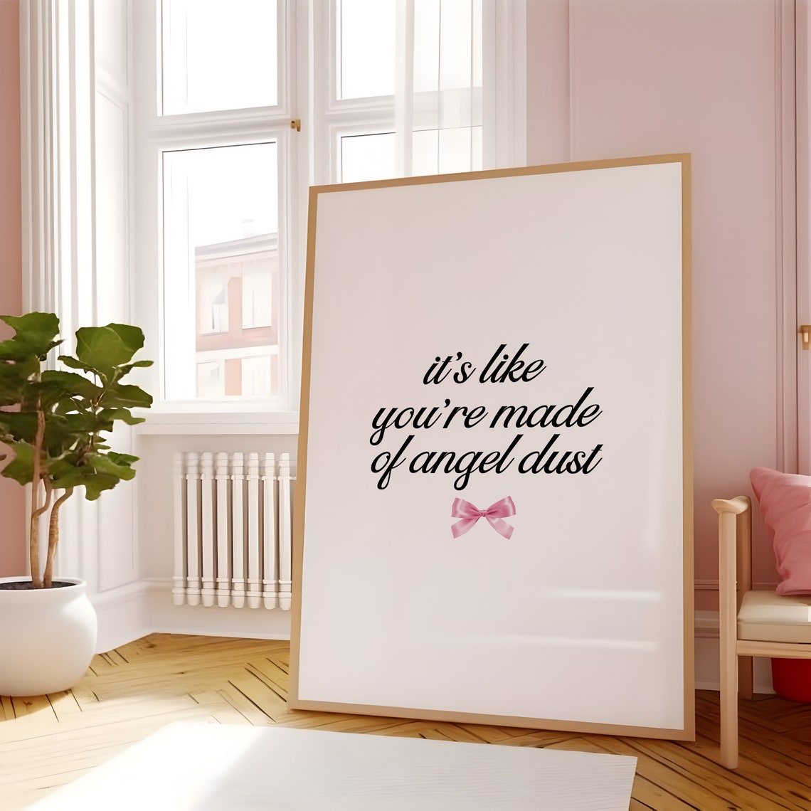 Angel Dust Quote Pink Bow Coquette Script Girls Room Decor Poster - Image 5