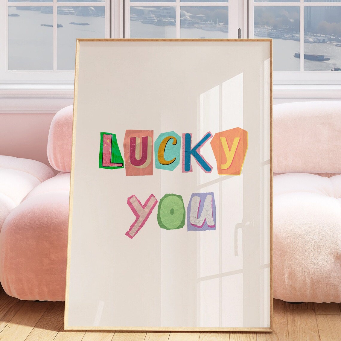 Lucky You Retro Art Print, Girly Preppy Decor