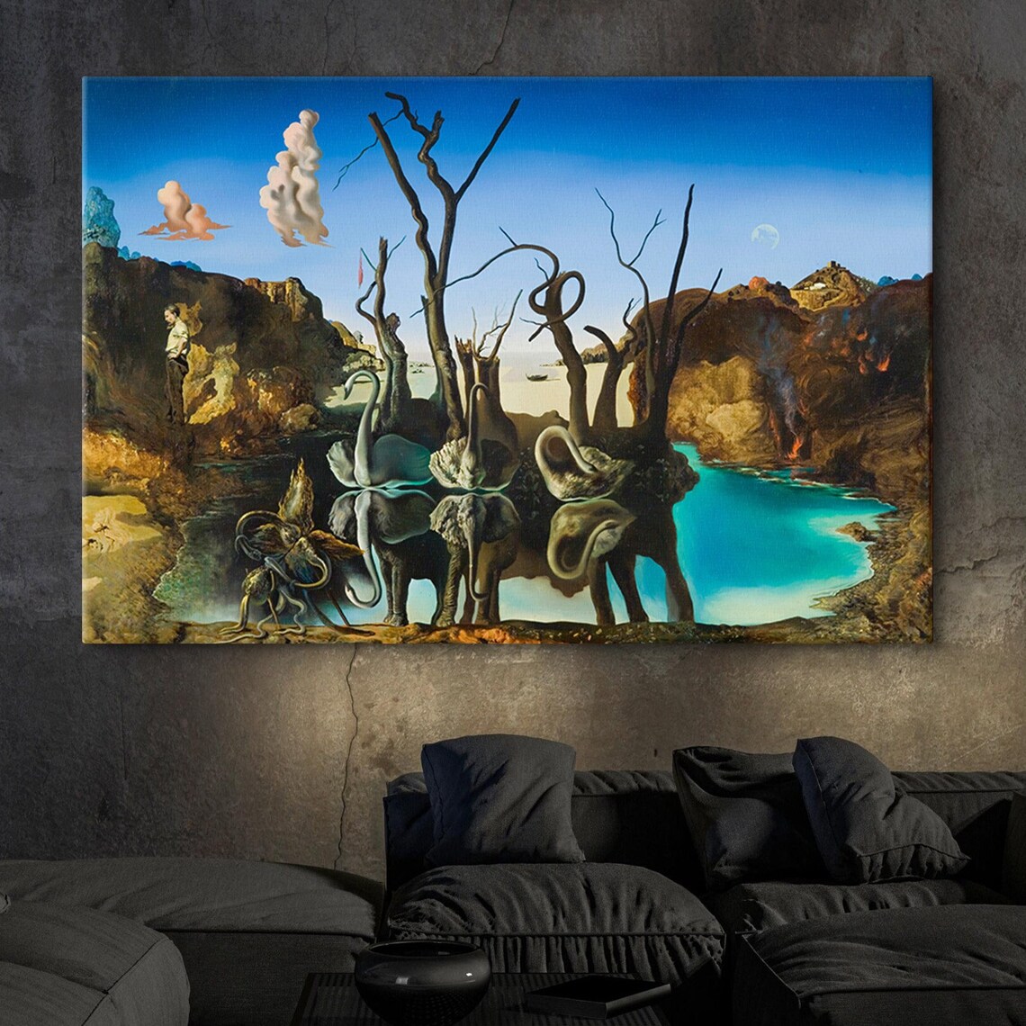 Salvador Dali Swans Reflecting Elephants Surreal Mirror Poster