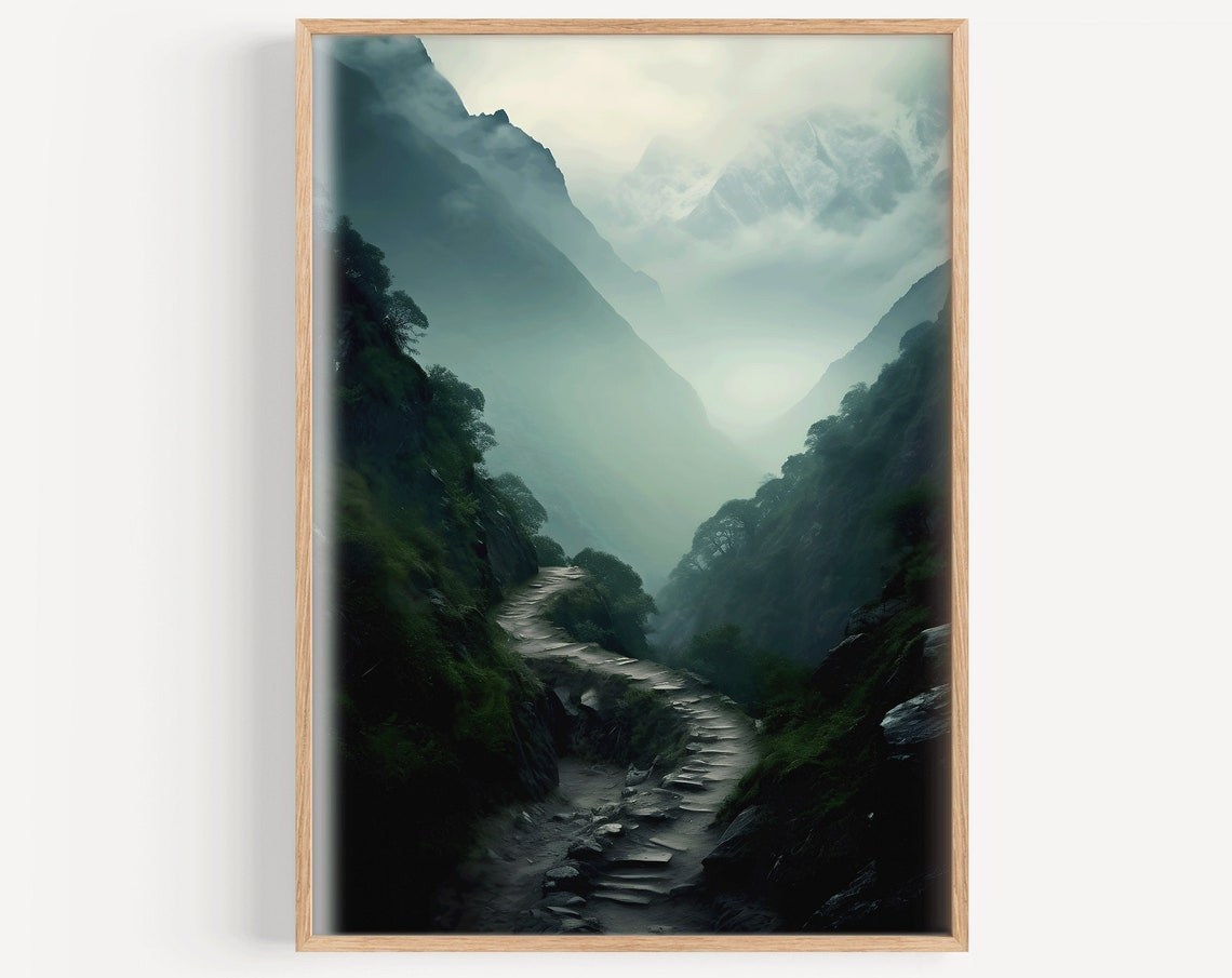 Mountain Art Print Himalayas Mountain Path Landscape Wall Art Mountain Wall Art Home Dcor Wall Art - Image 4