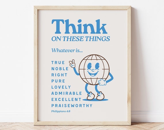 Retro Mascot Bible Verse Poster For Classroom Art For Christian School Wall Art For Sunday School Teacher Decor Gift