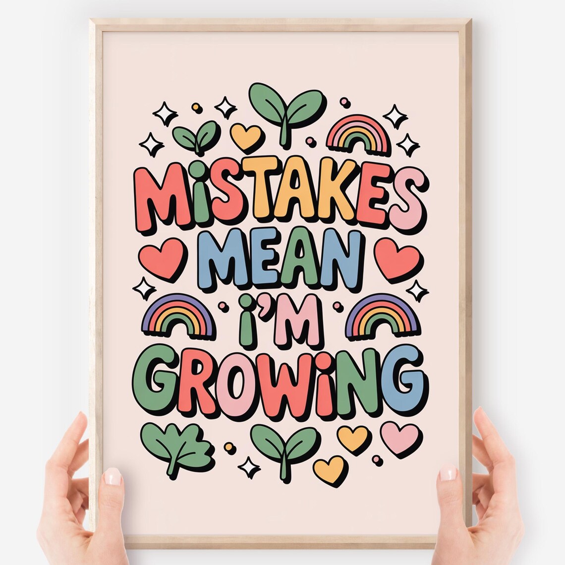 Mistakes Mean Im Growing Poster Growth Mindset For Neurodiverse Sel Classrooms Instant