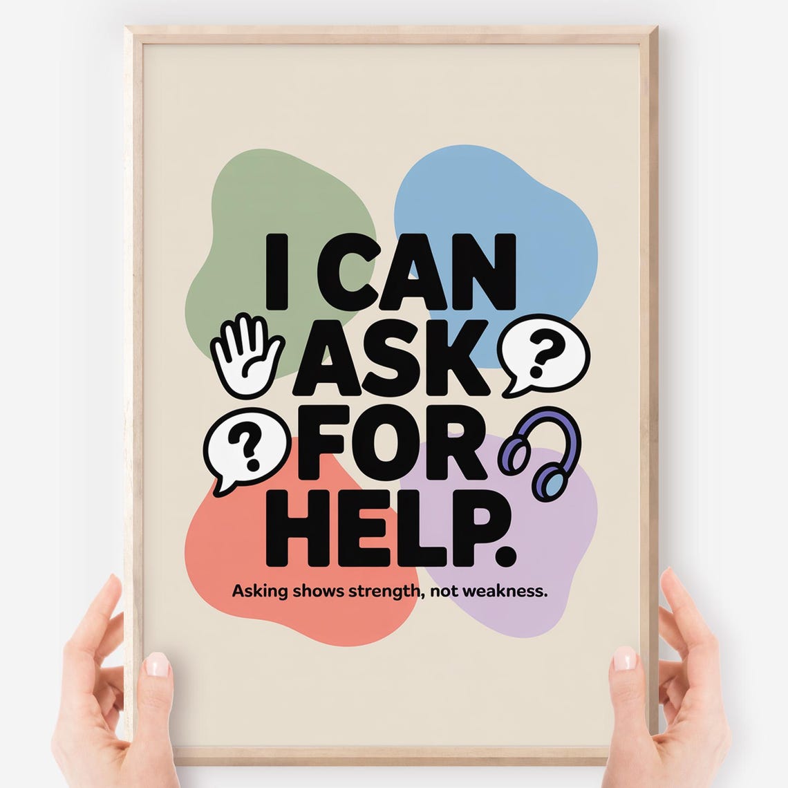 I Can Ask For Help Asking Shows Strength Classroom SEL Poster