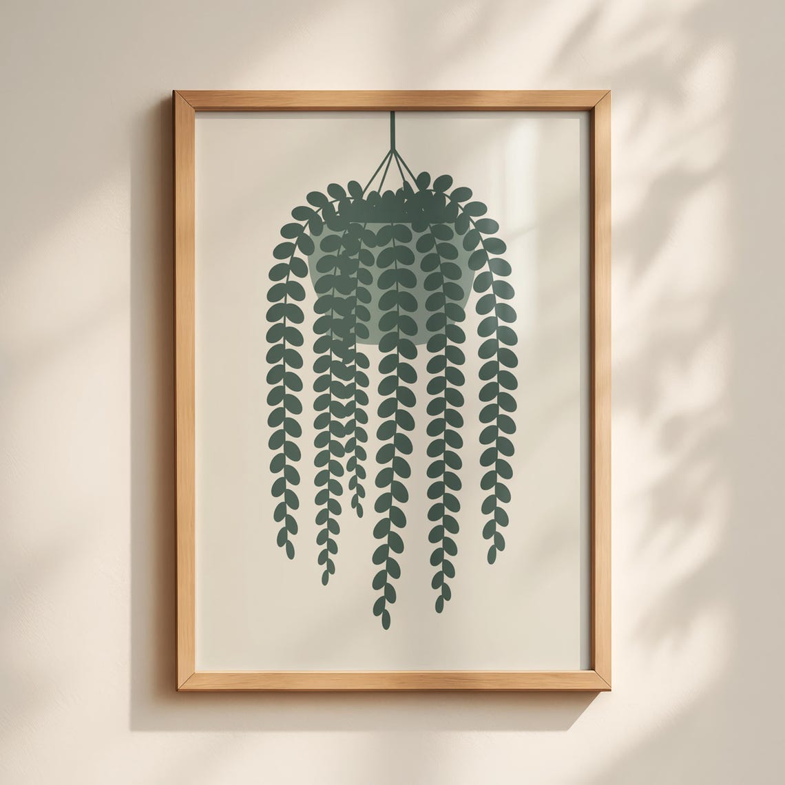 String Of Pearls Plant Print Minimalist Line Art Boho Decor