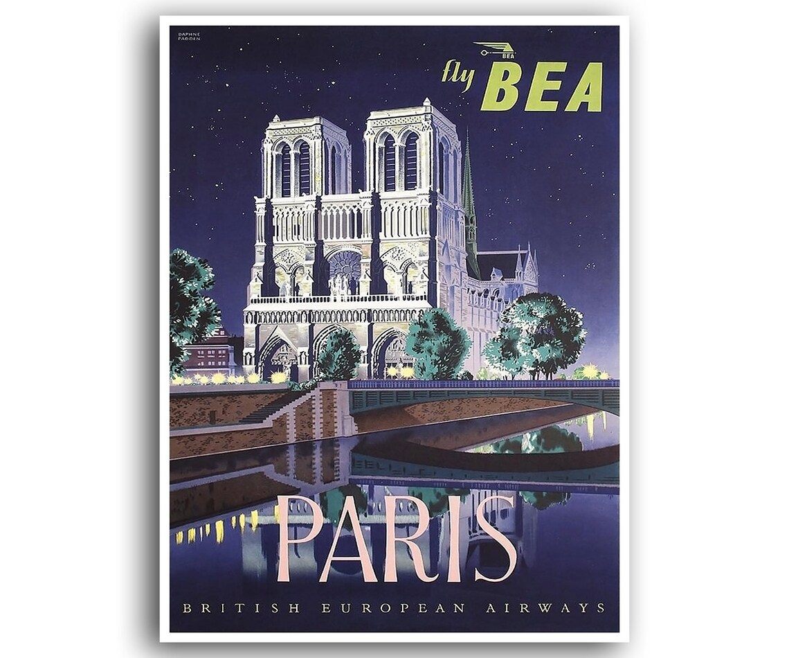 Paris Travel Poster, French Home Decor Art Print