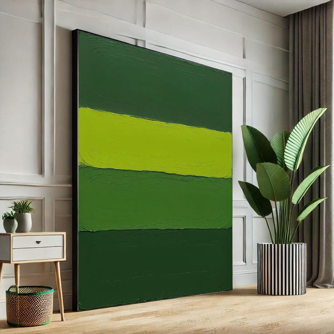 Rothko Inspired Green Color Field Abstract Painting Art Poster