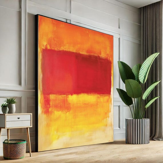 Mark Rothko Red And Yellow Canvas Iconic Color Field Painting Reproduction For Bold Modern Interiors