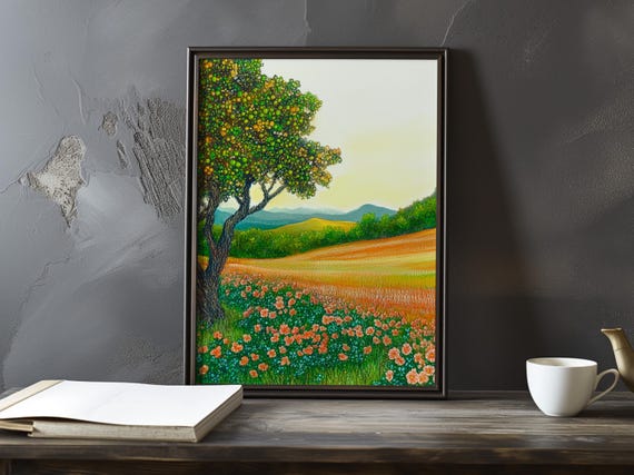 A Field Of Wildflowers Paul Cezanne Inspired Impressionist Art Print French Natural Landscape Poster Still Life Flowers