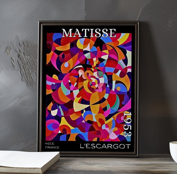 Henri Matisse L Escargot 1953 Colorful Spiral Staircase Snail Poster