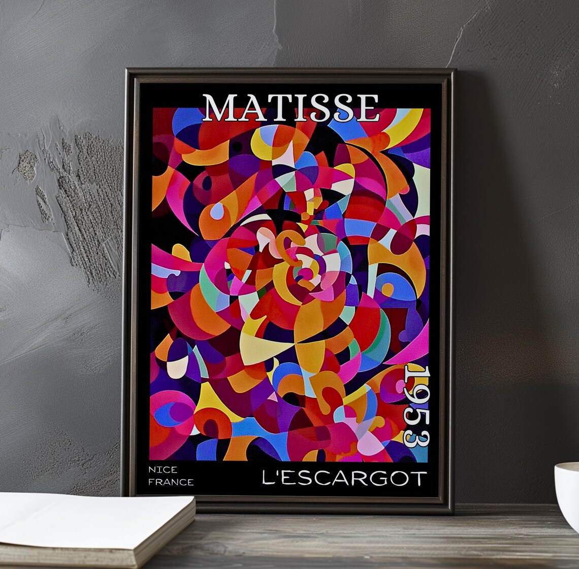 Henri Matisse L Escargot 1953 Colorful Spiral Staircase Snail Poster