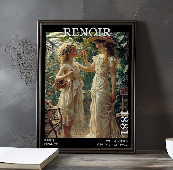 Two Sisters On The Terrace 1881 Renoir Style Girls In A Greenhouse Poster