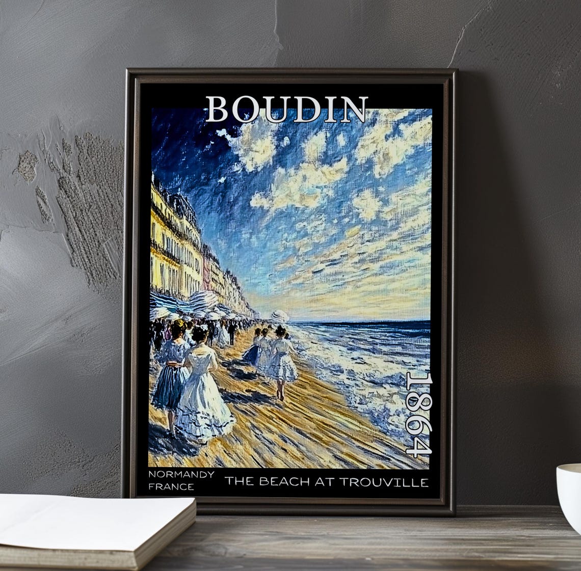 Eugene Boudin Trouville Bustling Boardwalk Crowd 1864 Poster