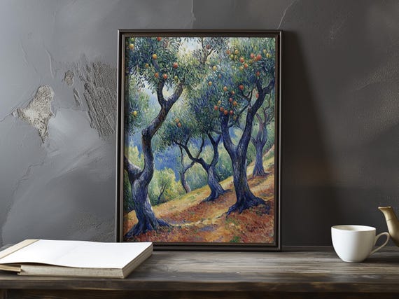 A Market Scene In Provence Paul Cezanne Inspired Impressionist Art Print French Natural Landscape Posterstill Life Poster Decor