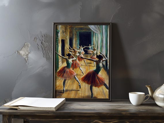 Edgar Degas Inspired Art Poster Ballet Dancer Print Impressionism Artwork Dance Impressionist Painting Movement