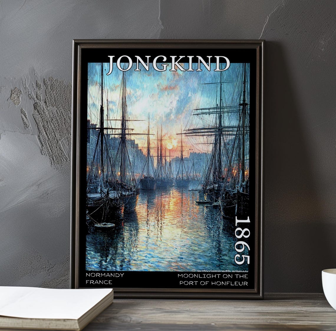 Johan Jongkind Sunset Over Honfleur Harbor 1865 Ships Poster