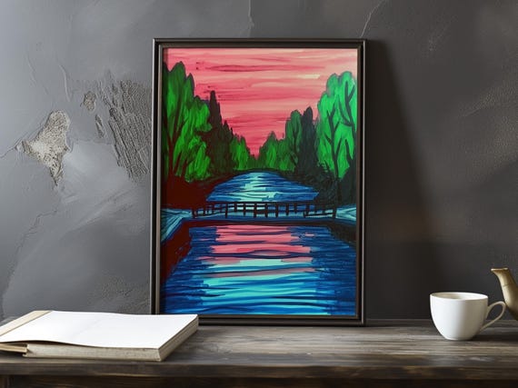 Bridge Reflections On A River Armand Guillaumin Inspired Poster Art Print Large Wall Decor Impressionism Prints Posters