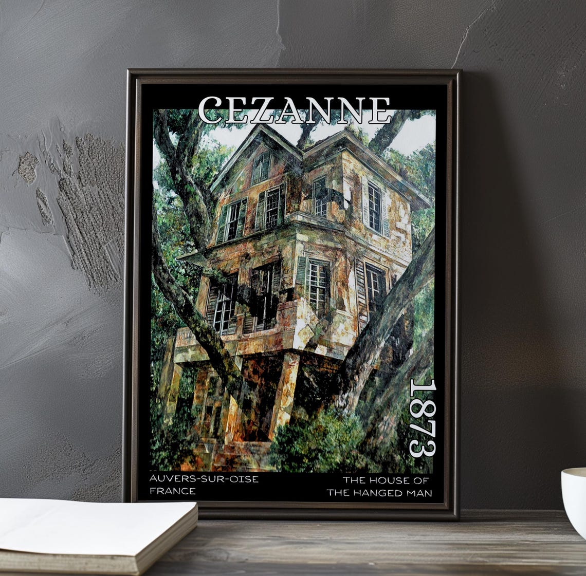 The House of the Hanged Man Old Stone Facade 1873 Cezanne Poster