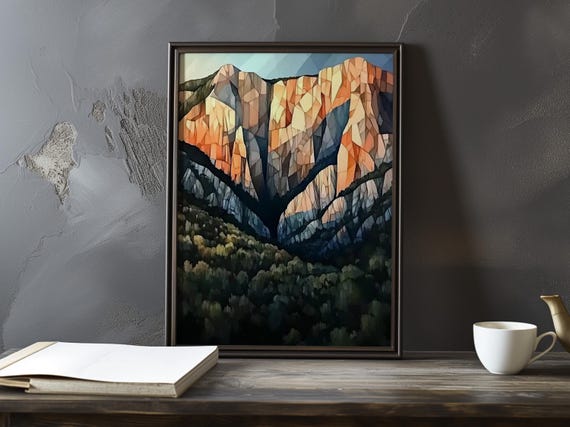 A Mountain Landscape At Dusk Mont Saintevictoire Paul Cezanne Inspired Impressionist Art Print French Natural Still Life Poster