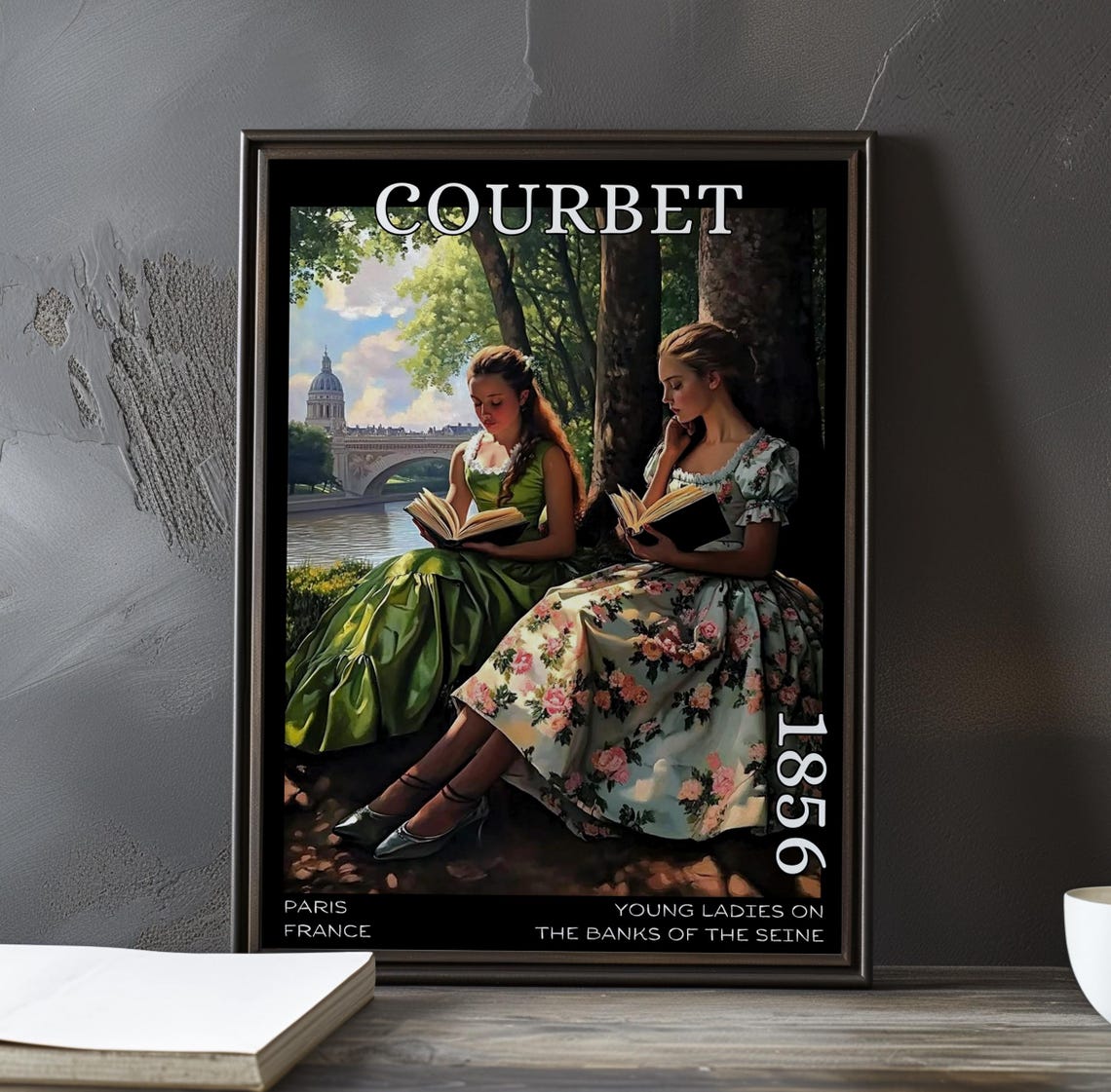 Young Ladies On The Banks Of Seine 1856 Gustave Courbet Print Poster Realist Women Genre Paris Summer French Post Impressionism