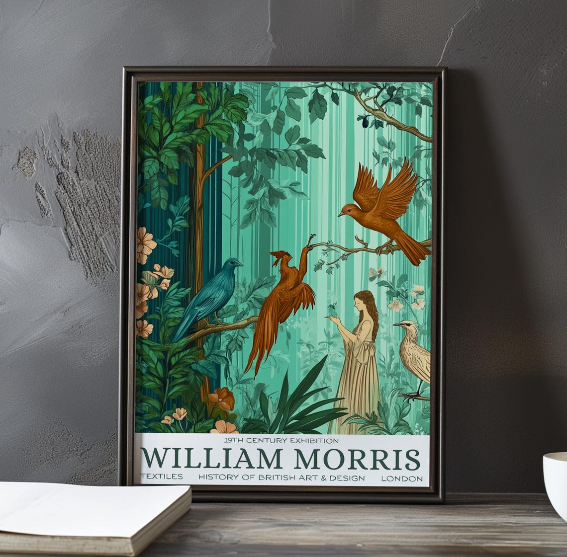William Morris Forest Birds Lady Emerald Dream Exhibition Poster