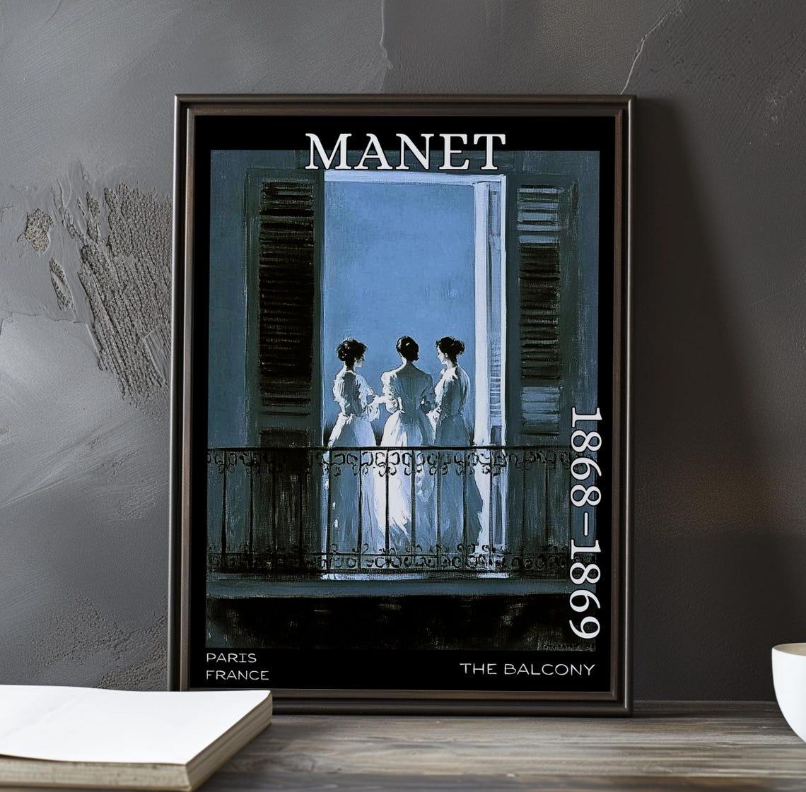 Manet Three Women in White on a Blue Balcony 1868-1869 Poster