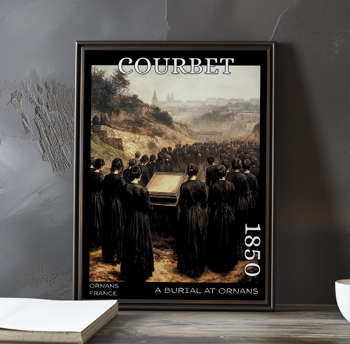 A Burial at Ornans Coffin Facing the Town 1850 Courbet Poster