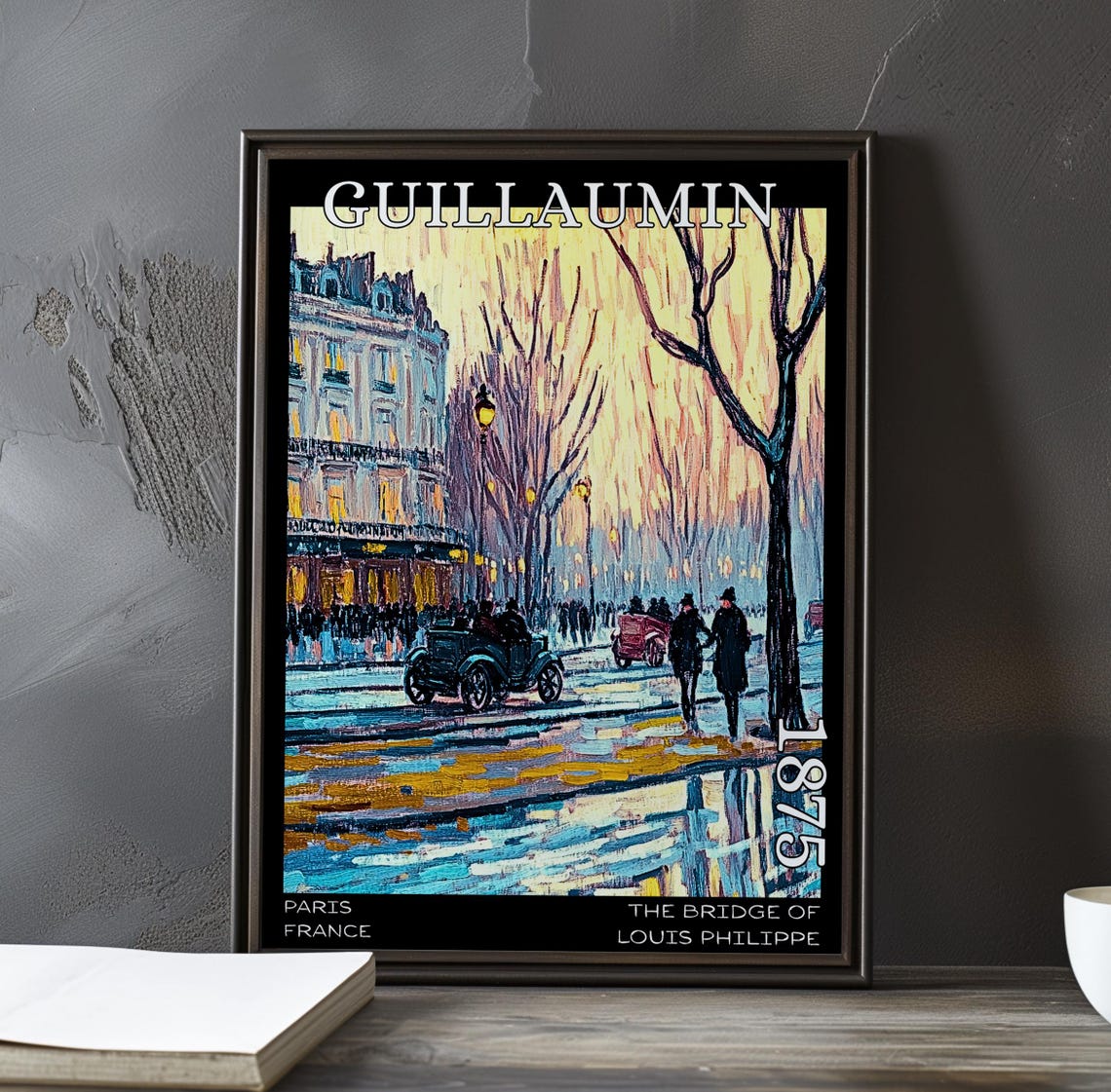 Bridge Of Louis Philippe 1875 Guillaumin Dawn Boulevard Trees Poster