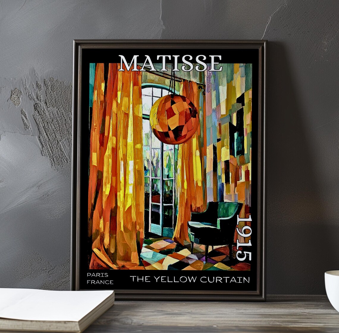 Henri Matisse Yellow Curtain 1915 Patchwork Lamp Velvet Chair Poster