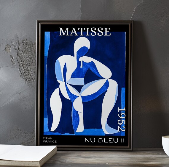 Matisse Nu Bleu II 1952 Seated Blue Nude Cut Out Style Exhibition Poster