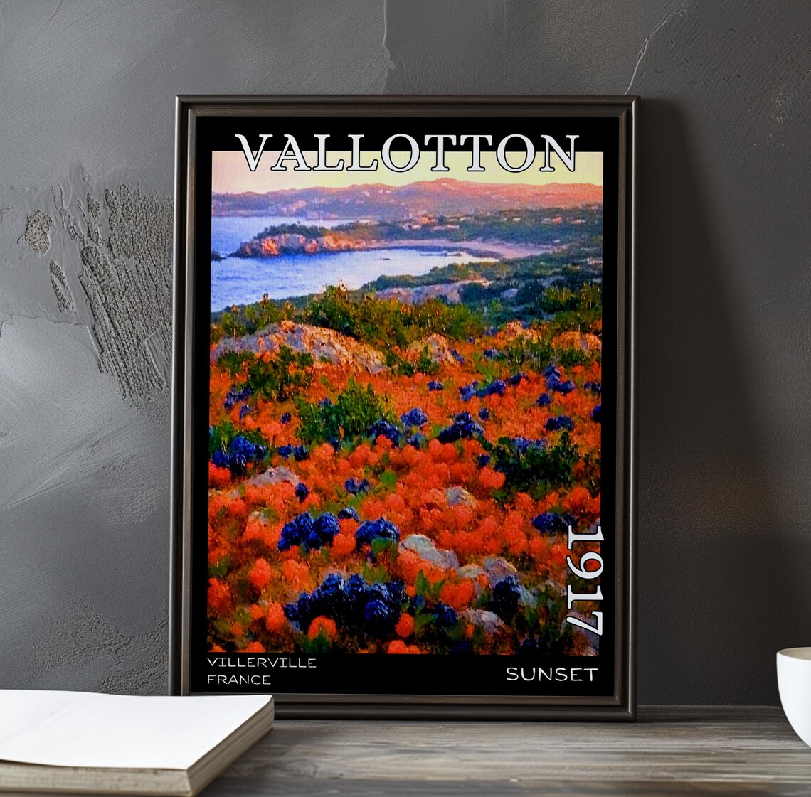 Felix Vallotton Sunset 1917 Villerville Flower Hillside Bay Poster