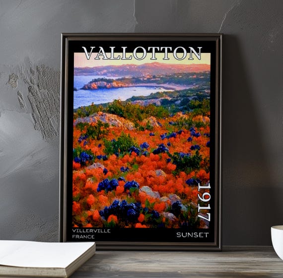 Sunset 1917 Flix Vallotton Printposter Post Impressionism Landscape Symbolist Twilight Bold Color Horizon French Impressionist View