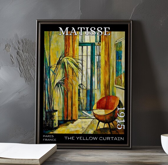 Henri Matisse Yellow Curtain 1915 Sunlit Plant Corner Chair Poster