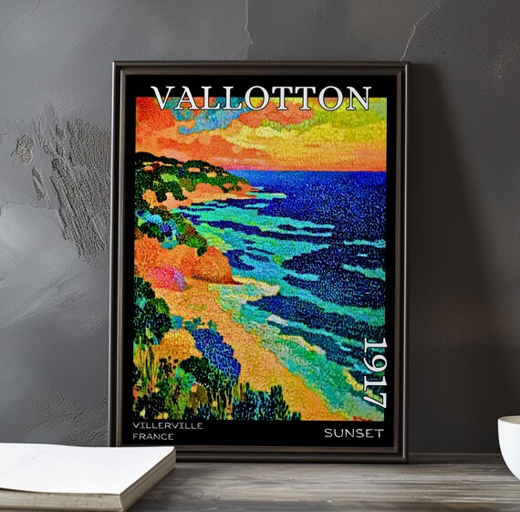 Sunset 1917 Flix Vallotton Printposter Post Impressionism Landscape Symbolist Twilight Bold Color Horizon French Impressionist View