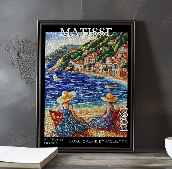 Matisse Luxe Calme 1904 St Tropez Two Women Beach Pointillist Poster