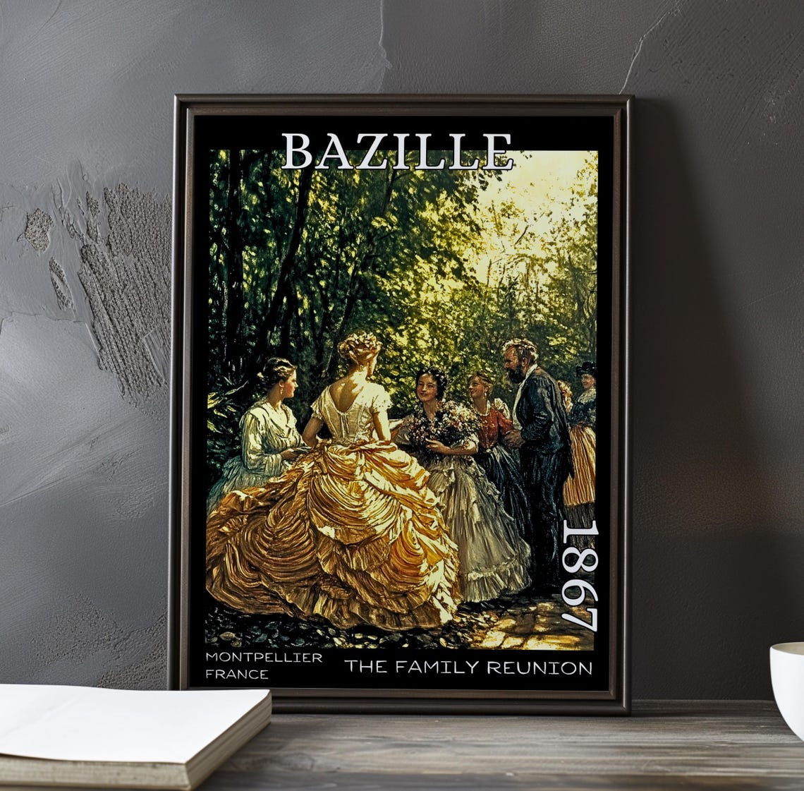 The Family Reunion 1867 Frdric Bazille Printposter Early French Modernism Garden Gathering Realist Plein Air Scene Impressionism Art