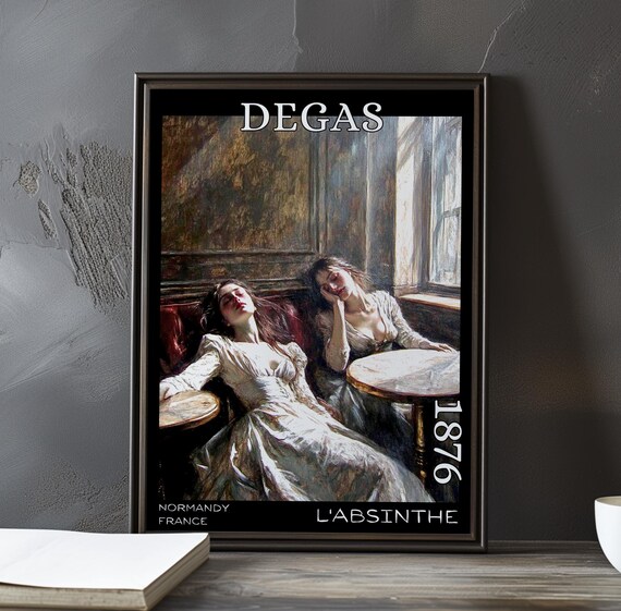 Degas L'Absinthe Two Women at a Café Table 1876 Normandy Poster