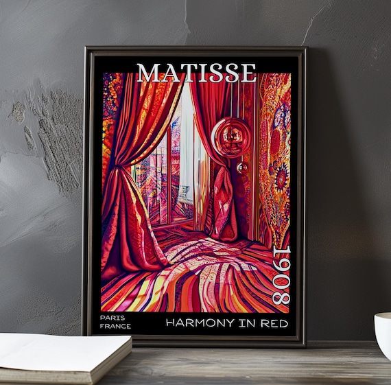 Henri Matisse Harmony in Red 1908 Red Curtains Glass Orbs Poster