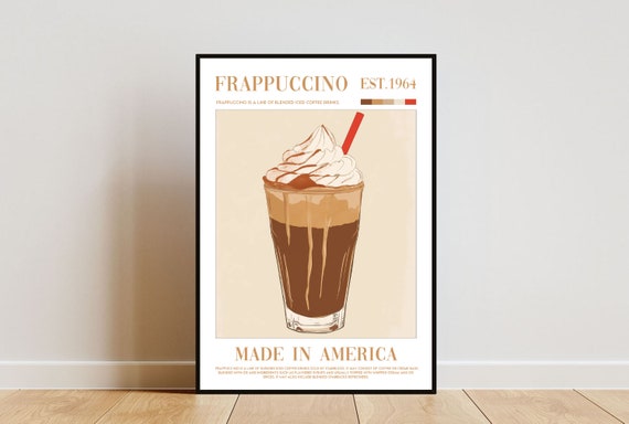 Frappuccino Poster Kitchen Print Frappuccino Wall Art Frappuccino Poster Coffee Print Coffee Wall Art Kitchen Wall Art Frappe Poster